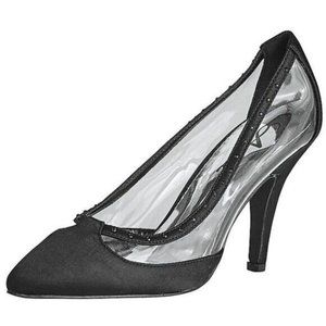 Danielle Lucite Pumps By Annie Heels Dress Shoes Rhinestone Clear Size 9W
